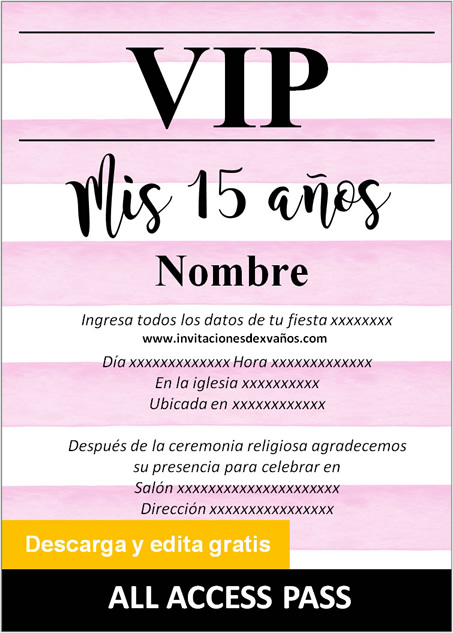 Invitaciones de Xv Años ip Credenciales