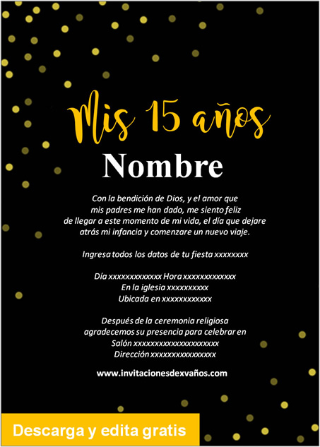 Invitación de 15 Años moderna para imprimir