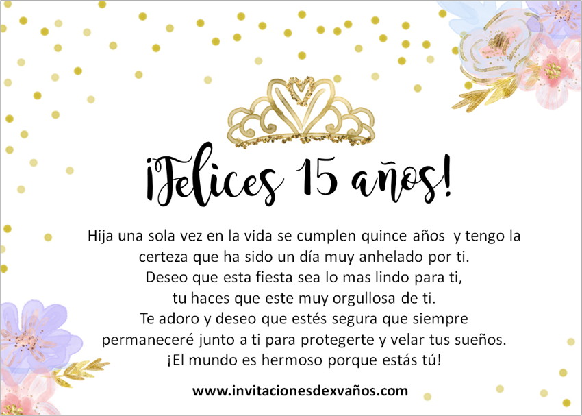 Las 7 mejores Felicitaciones de cumpleaños a tu hija en sus 15 años 🎉